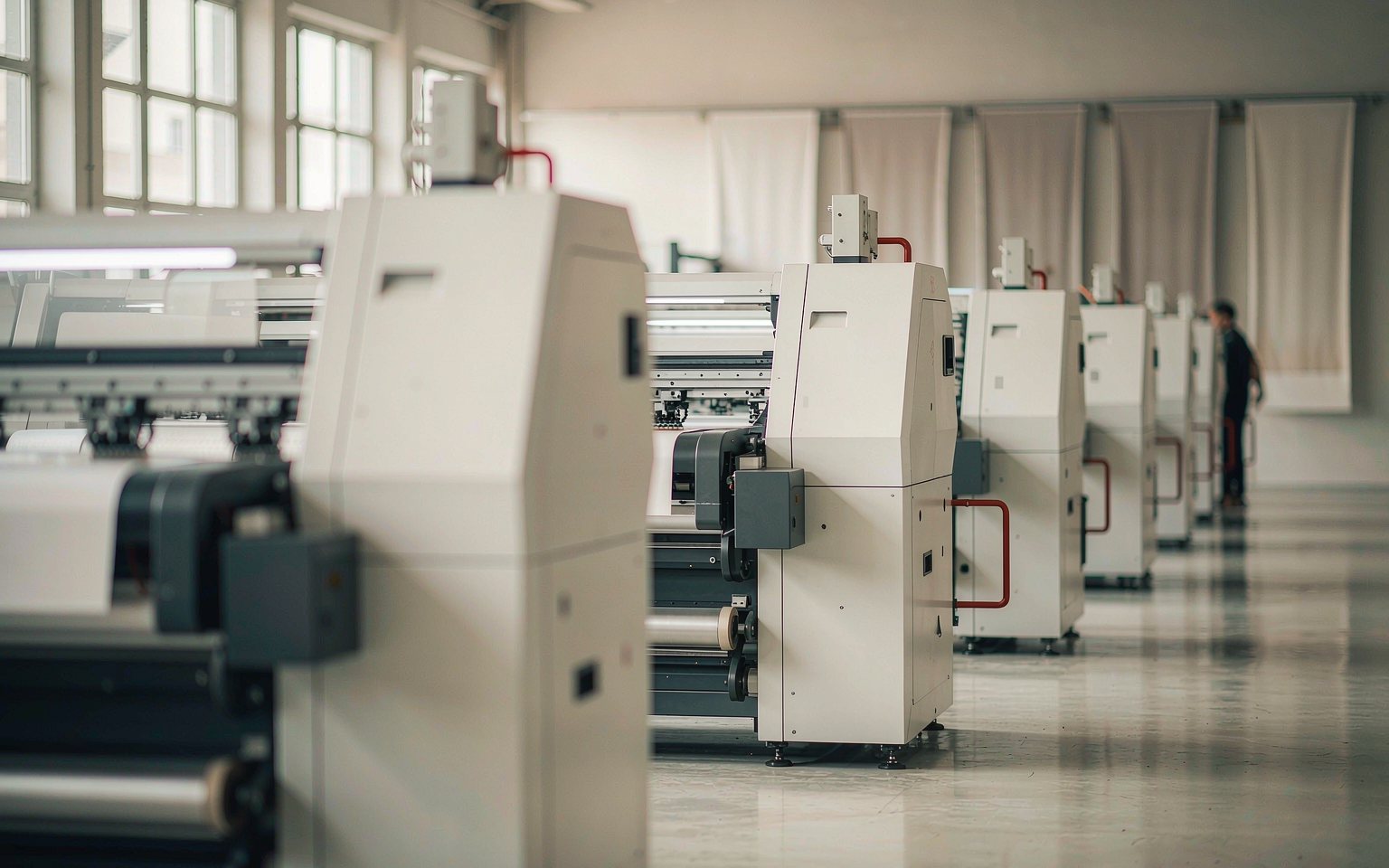 Digital textile printing line at the XINHUI factory in Shenzhen
